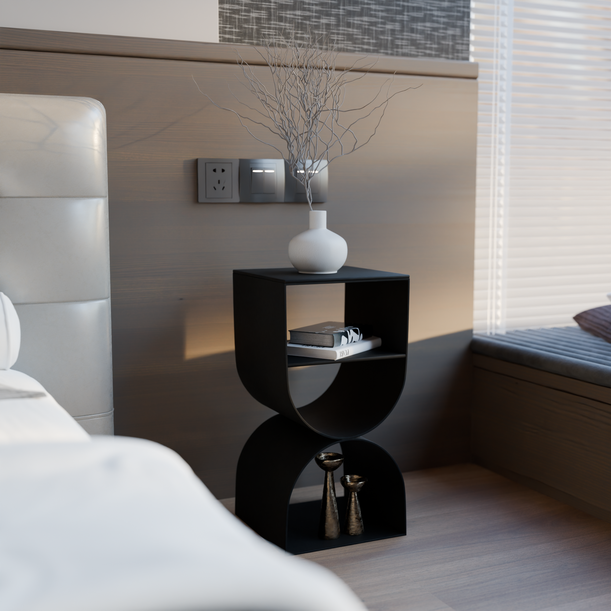 Metal Side Table | Minimalist Geometric Design
