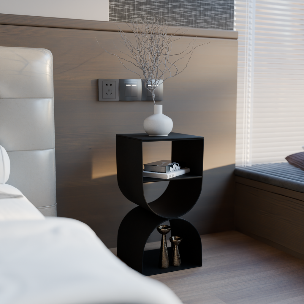 Metal Side Table | Minimalist Geometric Design